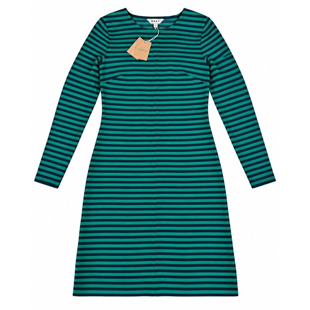 NWT Boden Cornelia Ottoman Dress 6R Rich Emerald Navy Stripe Long Sleeve